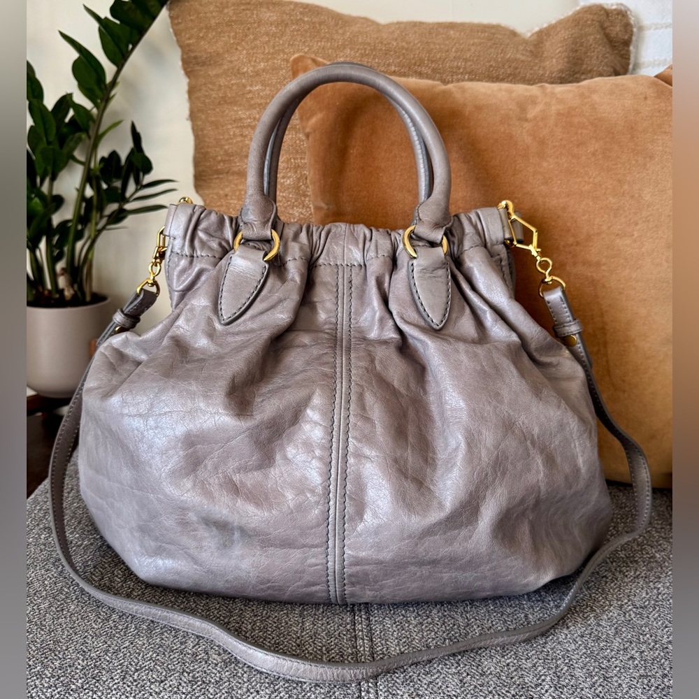 Miu Miu Frame Vitello Lux Leather Bag in Astro Gray Color - Picture 6 of 15